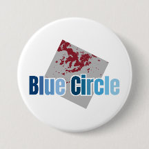 Grijze Vierkant met Rode Vlek en Blauwe Cirkelteks