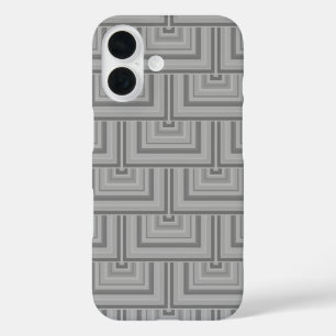 Grijze vierkante schalen iPhone 16 hoesje