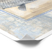Grijze vis op beige achtergrond poster (Hoek)
