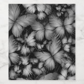 Grijze vlinders Print Wijn Etiket (Enkel label)