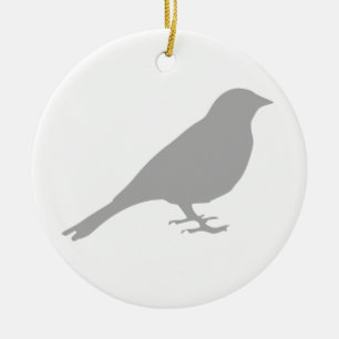 Grijze vogel - Ronde kerstbal Keramisch Ornament