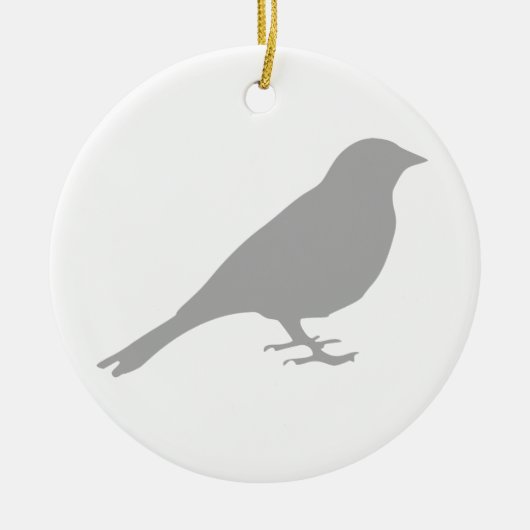 Grijze vogel - Ronde kerstbal Keramisch Ornament (Voorkant)