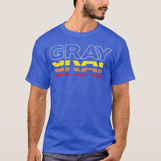 Grijze voornaam grappige vintage zonsondergang gri t-shirt
