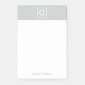 Grijze vorm van monogram, gepersonaliseerd post-it® notes (Voorkant)