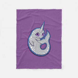 Grijze walvis met inkttekening fleece deken