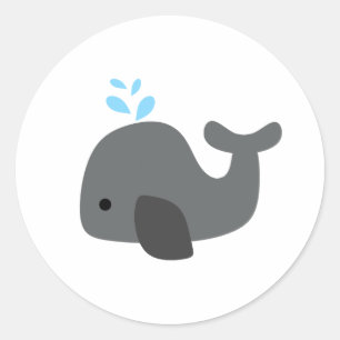 Grijze walvis ronde sticker