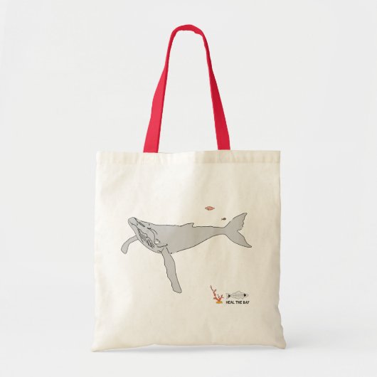 Grijze walvis tote bag (Voorkant)
