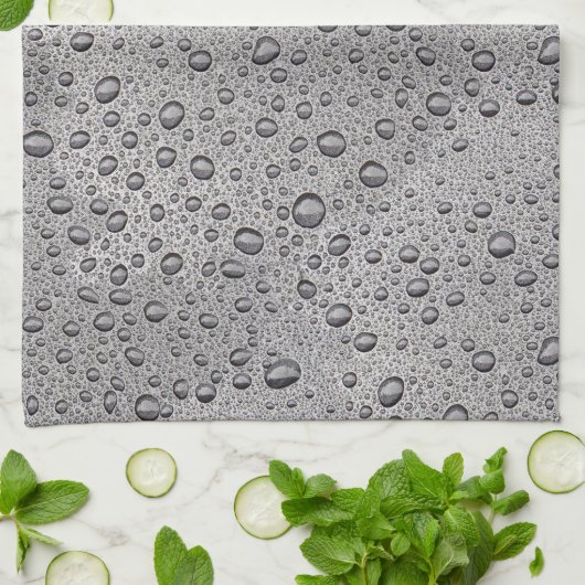 Grijze waterdruppels theedoek (Gevouwen)