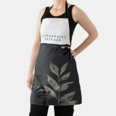 Grijze Waterverf Aangepaste naam zwart-witbib Schort (Insitu)