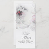 Grijze Waterverf Bloemen Boho Wedding Programma's (Voorkant / Achterkant)