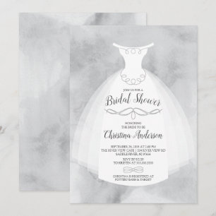 Grijze Waterverf Bride Gown Vrijgezellenfeest Kaart