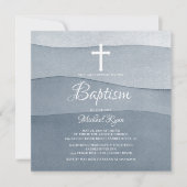 Grijze Waterverf jongens Baptisme Kaart (Voorkant)