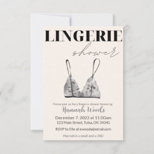 Grijze Waterverf Lingerie Shower Kaart