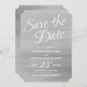 Grijze Waterverf Save the Date Kaart (Voorkant / Achterkant)