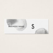 Grijze Waterverf Splash White Modern Price Label Mini Visitekaartjes (Voorkant)
