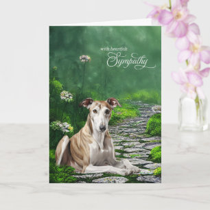 Grijze Windhond Misty Tuinpad Huisdier Medeleven Kaart