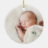 Grijze Winter Sneeuwvlok Eerste Kerst Keepsake Keramisch Ornament (Achterkant)