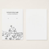 Grijze witte bloemen Aangepaste verouderingskaart Visitekaartje (Voorkant /achterkant)