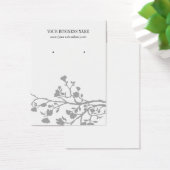 Grijze witte bloemen Aangepaste verouderingskaart Visitekaartje (Bureau)