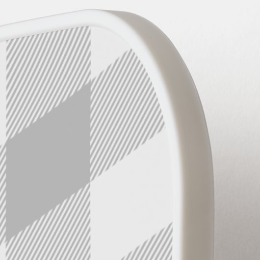 Grijze witte buffelplaat Flannel Monogram Pickleball Paddle (Links Detail)