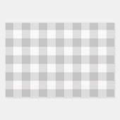 Grijze witte gingham Check Pset Neutral Farmhouse Inpakpapier Vel (Voorkant 3)