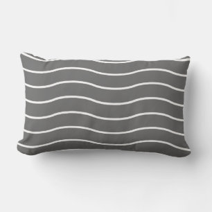 Grijze witte golflengte Lumbar Pillow Kussen