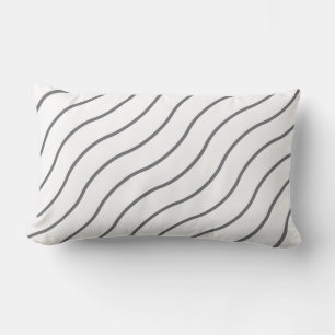 Grijze witte golflengte Lumbar Pillow Kussen