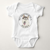 Grijze & Witte Husky Hond Romper (Voorkant)