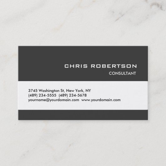 Grijze witte klassieke rendy Visitekaartje (Voorkant)