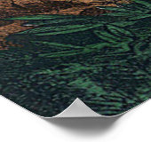 Grijze witte kleur Geel zwarte Eagle Poster (Hoek)