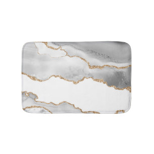 Grijze witte marmer Agate geraffineerde glitter Badmat