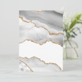 Grijze witte marmer Agate Geraffineerde glitter Bedankkaart (Staand voorkant)