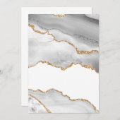 Grijze witte marmer Agate Geraffineerde glitter Bedankkaart (Voorkant / Achterkant)