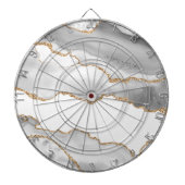 Grijze witte marmer Agate Geraffineerde glitter Dartbord (Voorkant)