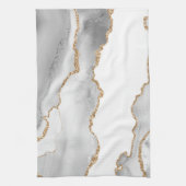 Grijze witte marmer Agate Geraffineerde glitter Theedoek (Verticaal)