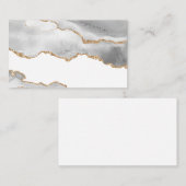 Grijze witte marmer Agate Geraffineerde glitter Visitekaartje (Voorkant / Achterkant)
