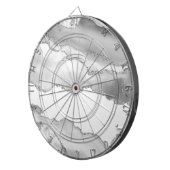 Grijze witte marmer Agate Simple Silver Glitter Dartbord (Voorkant Rechts)