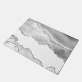 Grijze witte marmer Agate Simple Silver Glitter Deurmat (Schuin)