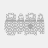 Grijze witte Marokkaan #5 Dk Grijs 3 Initiaal Mono Bedankdoosjes (Uitgevouwen)