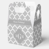 Grijze witte Marokkaan #5 Dk Grijs 3 Initiaal Mono Bedankdoosjes (Geopend)