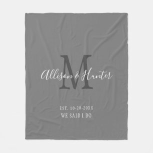 Grijze witte namen Wedding Vast keepomwille Fleece Deken