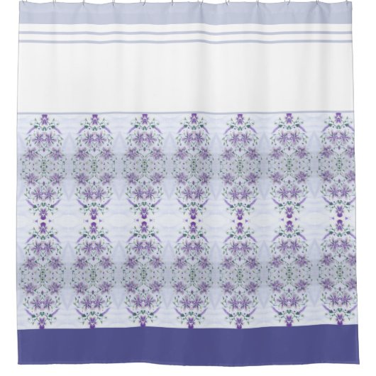 Grijze witte periwinkle douchegordijn (Voorkant)