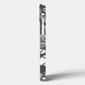  grijze witte platte plaat met monogram Case-Mate iPhone case (Achterkant / Links)