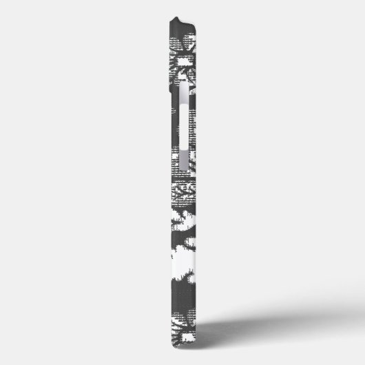  grijze witte platte plaat met monogram Case-Mate iPhone case (Achterkant / Links)