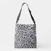 Grijze Witte Sneeuw Leopard Print Crossbody Tas (Achterkant)