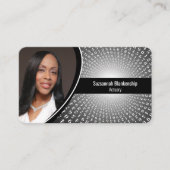 Grijze witte spiraalnummers Aangepaste foto QR-cod Visitekaartje (Voorkant)