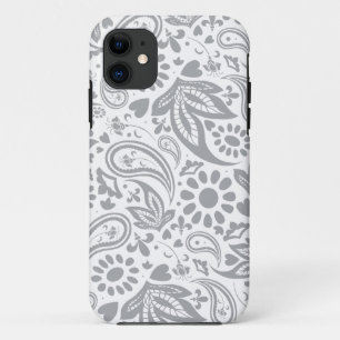 Grijze witte stijlvolle Boho gepatterd iPhone 11 Hoesje