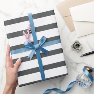 Grijze witte strepen cadeaupapier