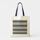 Grijze witte strepen tote bag (Achterkant)