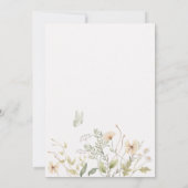 Grijze witte wilde bloemen waterverf vrijgezellenf kaart (Achterkant)